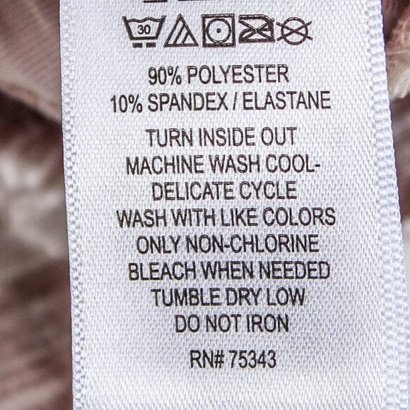 Tahari Large Dusty Beige Pleated Velvet Faux Wrap Top Blouse - Picture 5 of 8